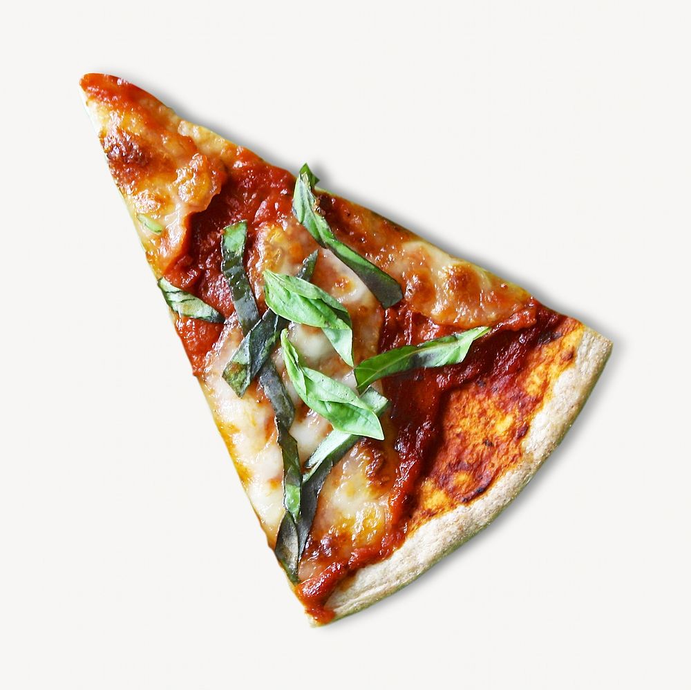 Pizza image, food photo on white