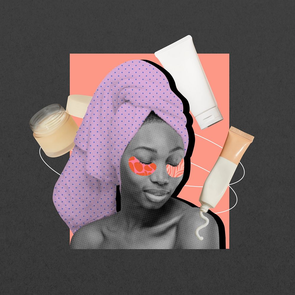 Spa woman, creative beauty collage