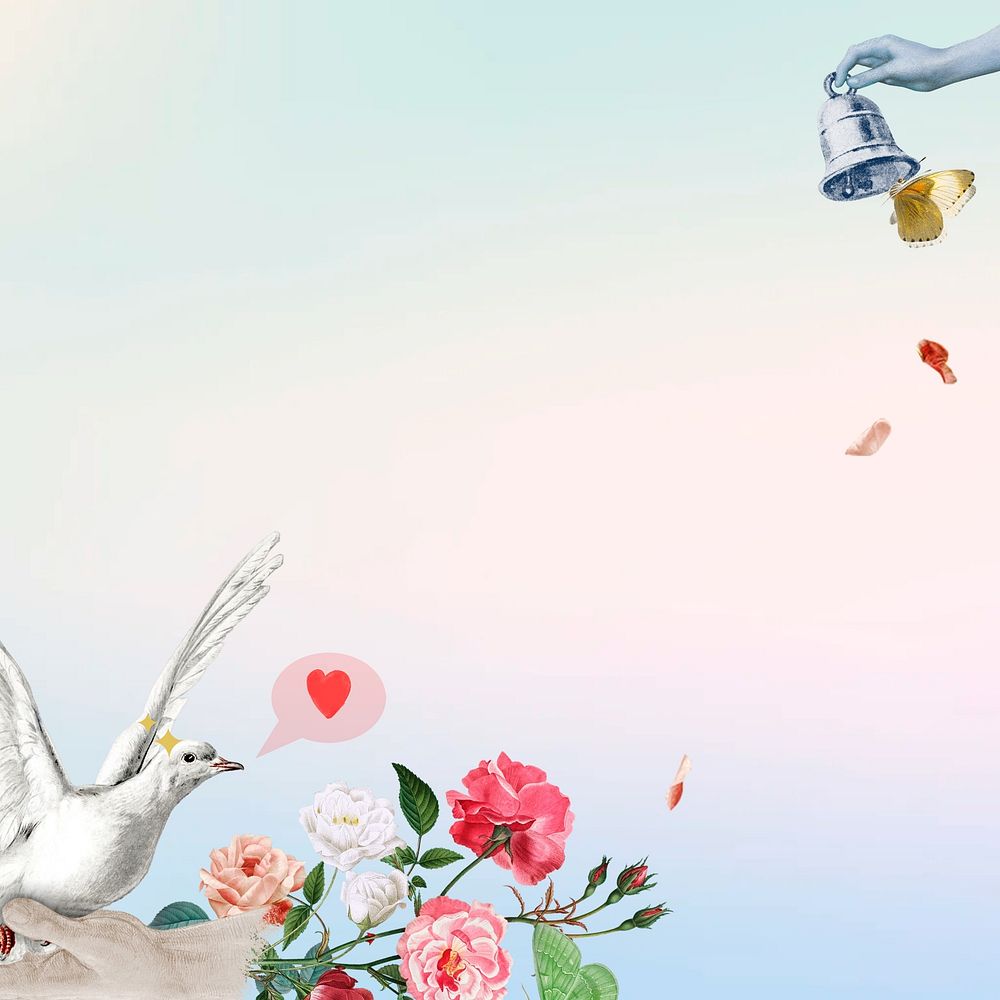 Love bird aesthetic background, dating remix
