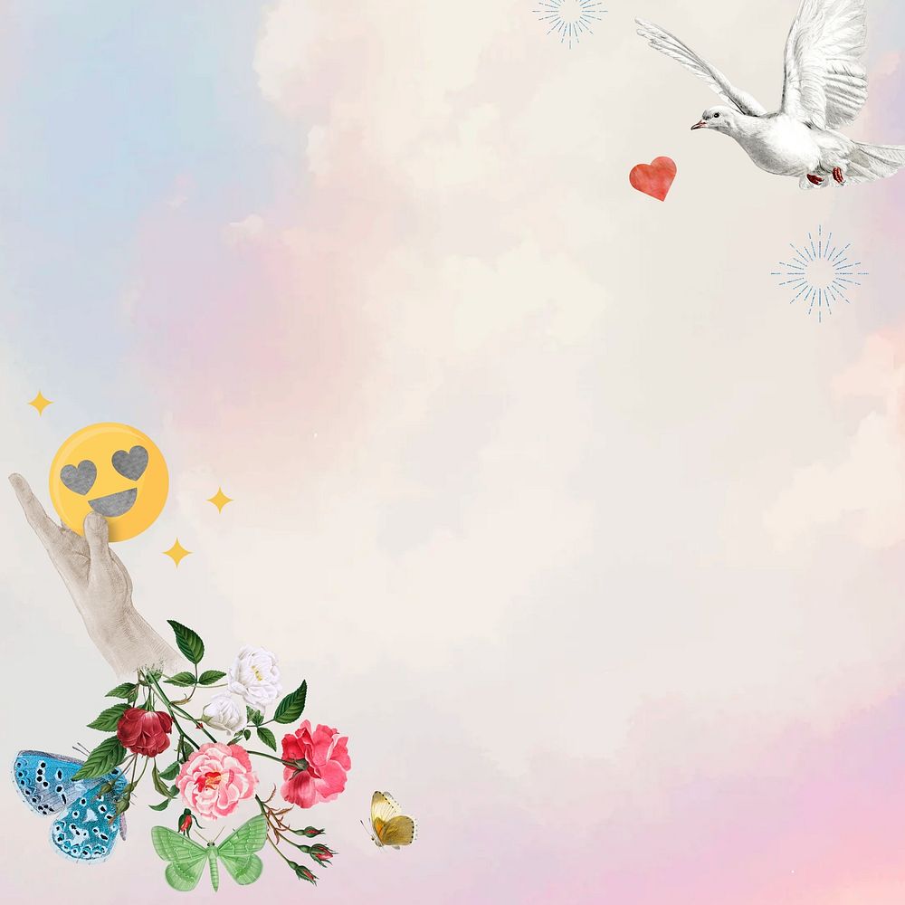 Social media lover background, floral remix