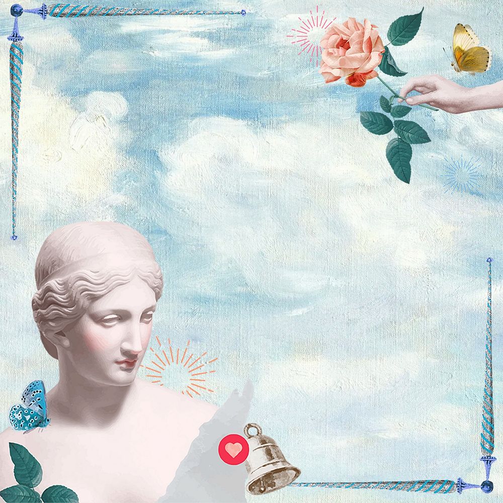 Online dating aesthetic background, Greek Goddess remix