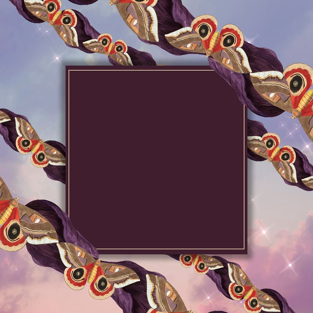 Surreal butterfly frame background
