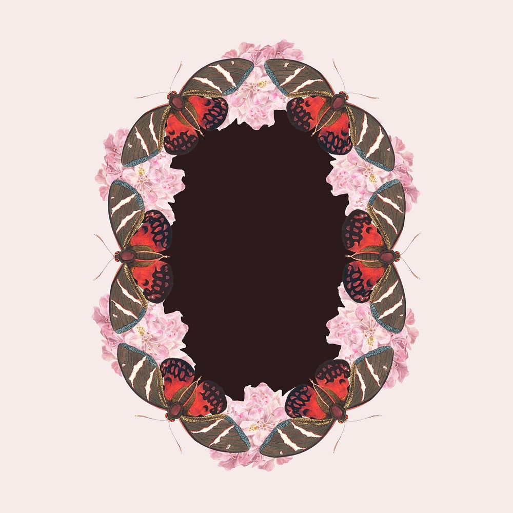 Abstract butterfly frame background, pink design