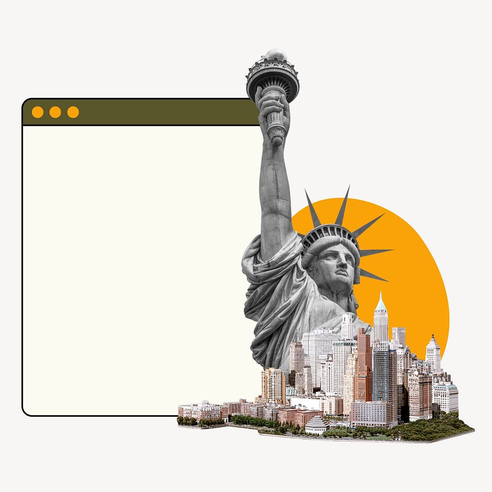 New York landmark collage element, travel concept