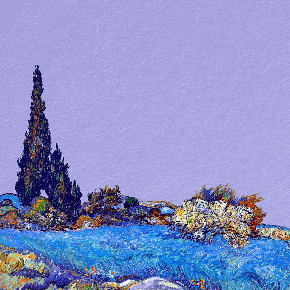 Van Gogh's tree art background. Remixed by rawpixel.