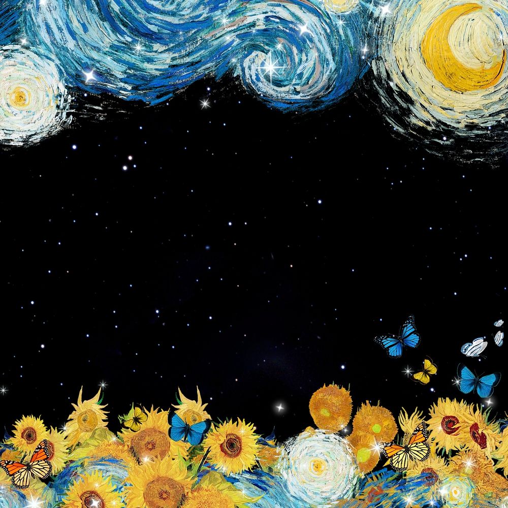 Starry Night art remix background. Remixed by rawpixel.