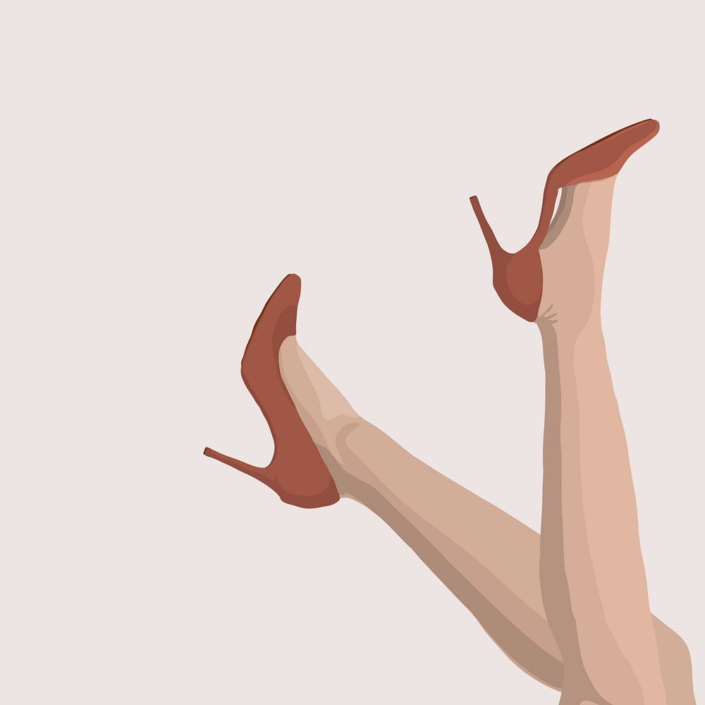Legs & red heels, feminine background, aesthetic illustration