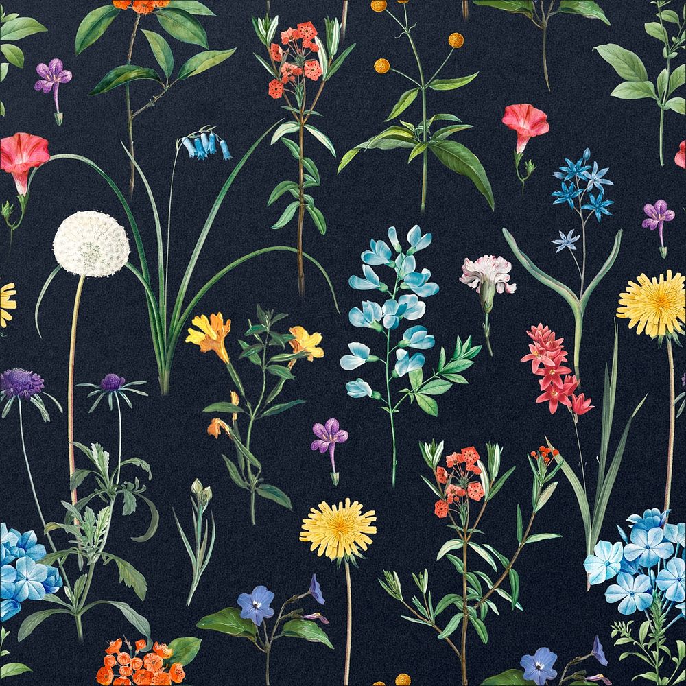 Aesthetic Spring flower pattern illustration by Pierre Joseph Redouté. Remixed by rawpixel.