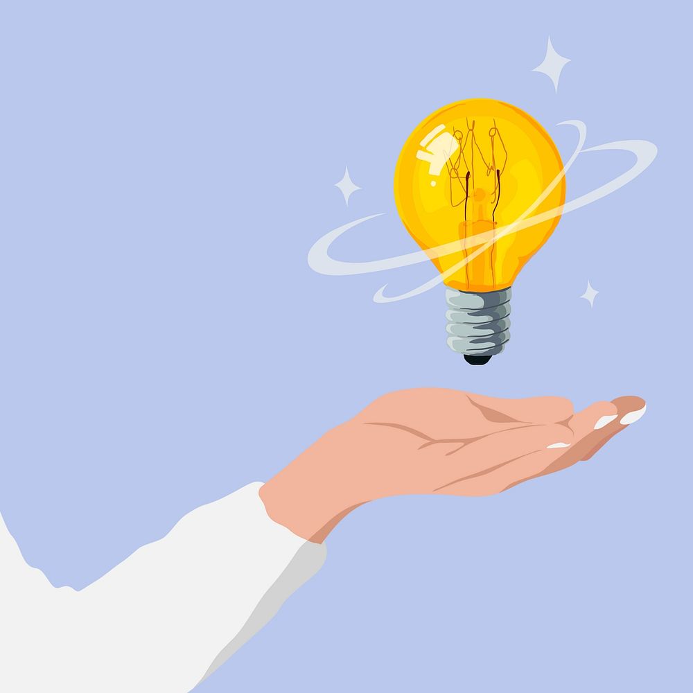 Business idea, bulb vector illustration