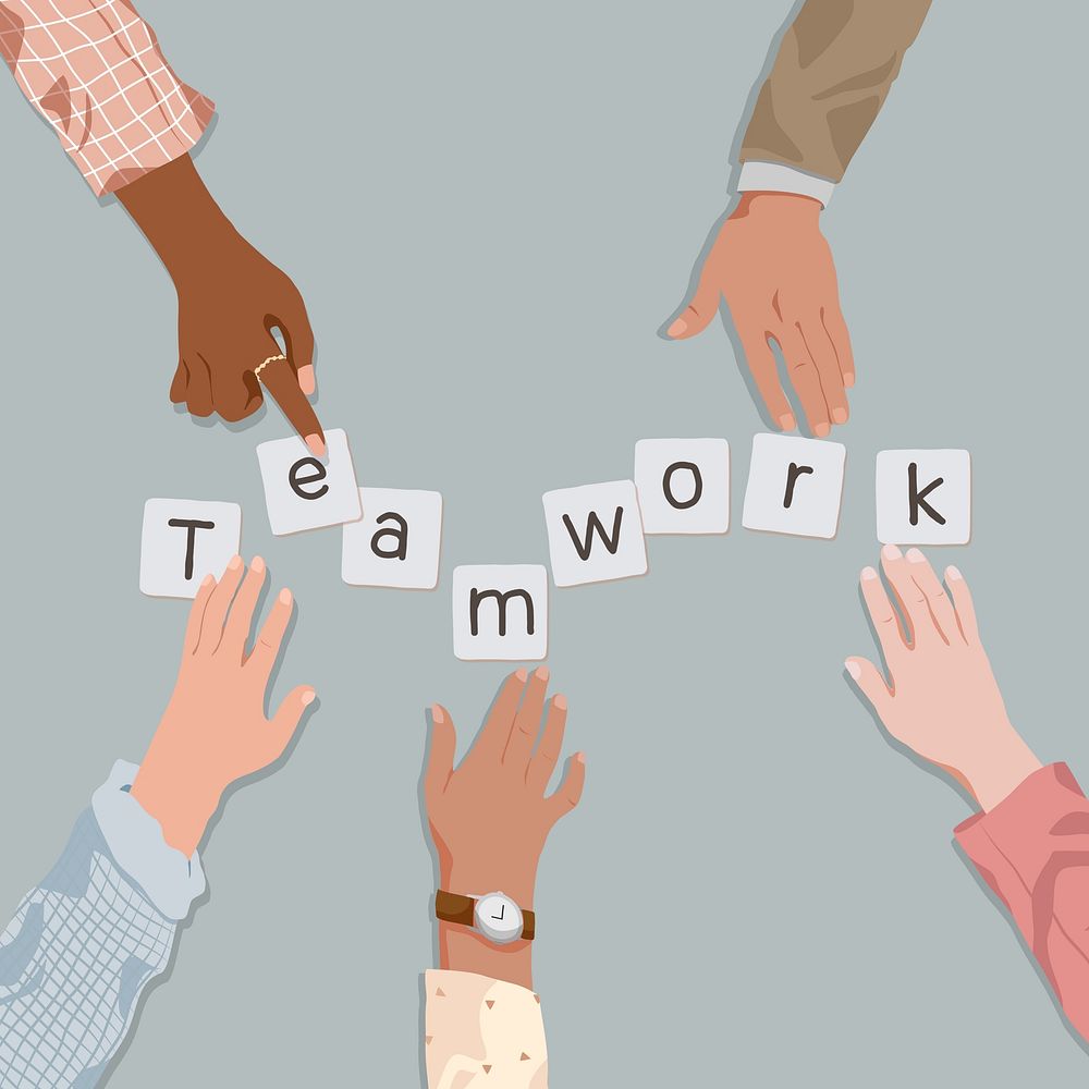 Teamwork diverse people vector illustration