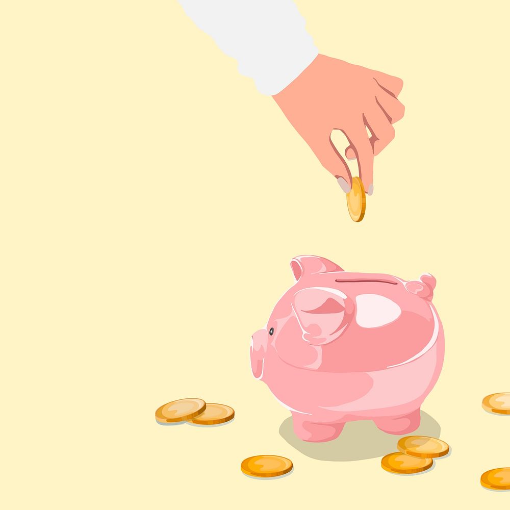 Saving & finance vector illustration, piggy bank