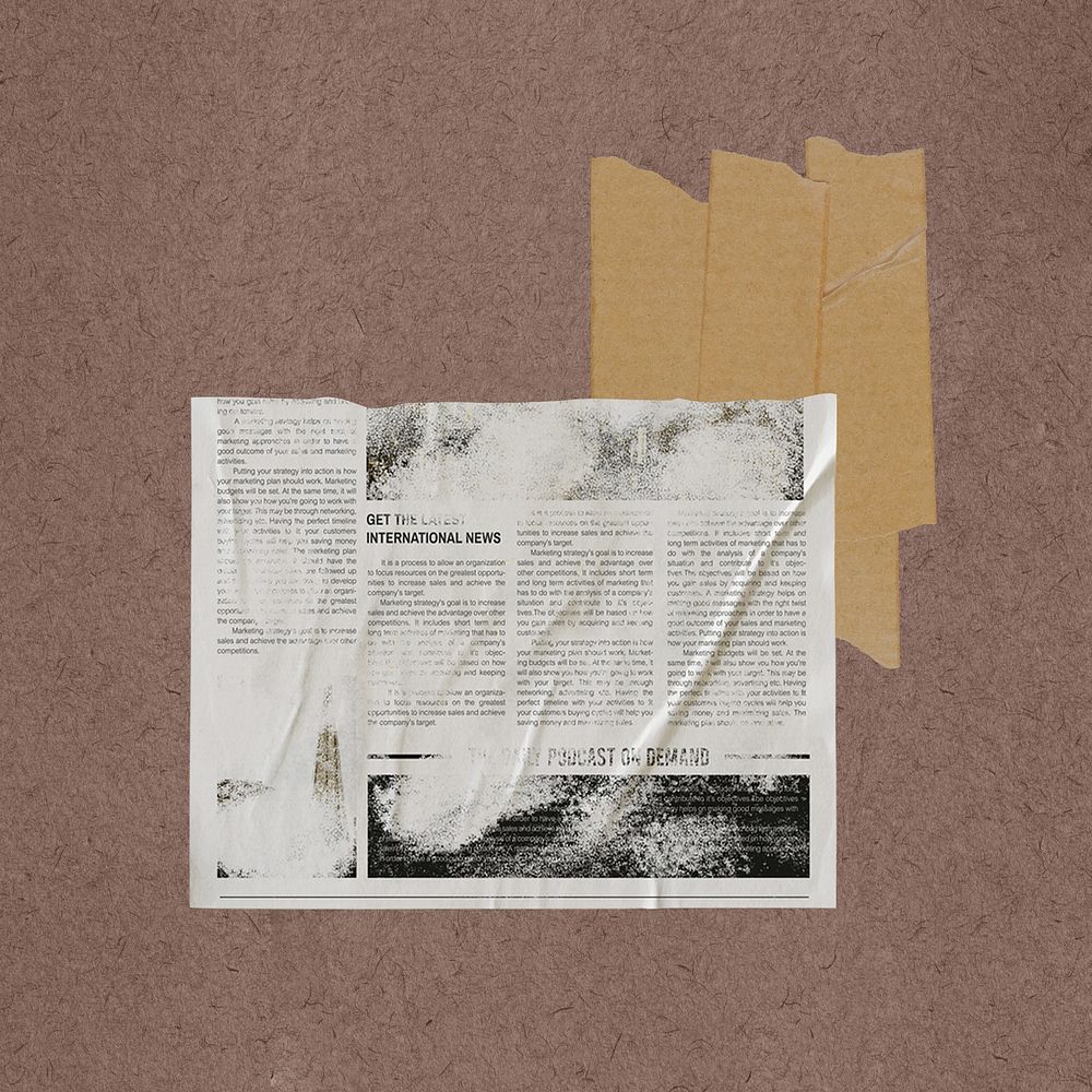 News article ephemera paper collage, vintage design