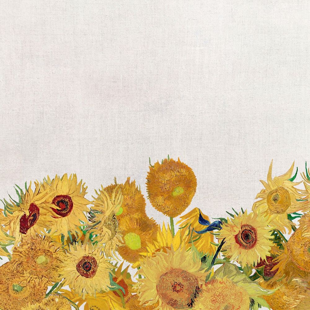Van Gogh's sunflower background, remixed by rawpixel
