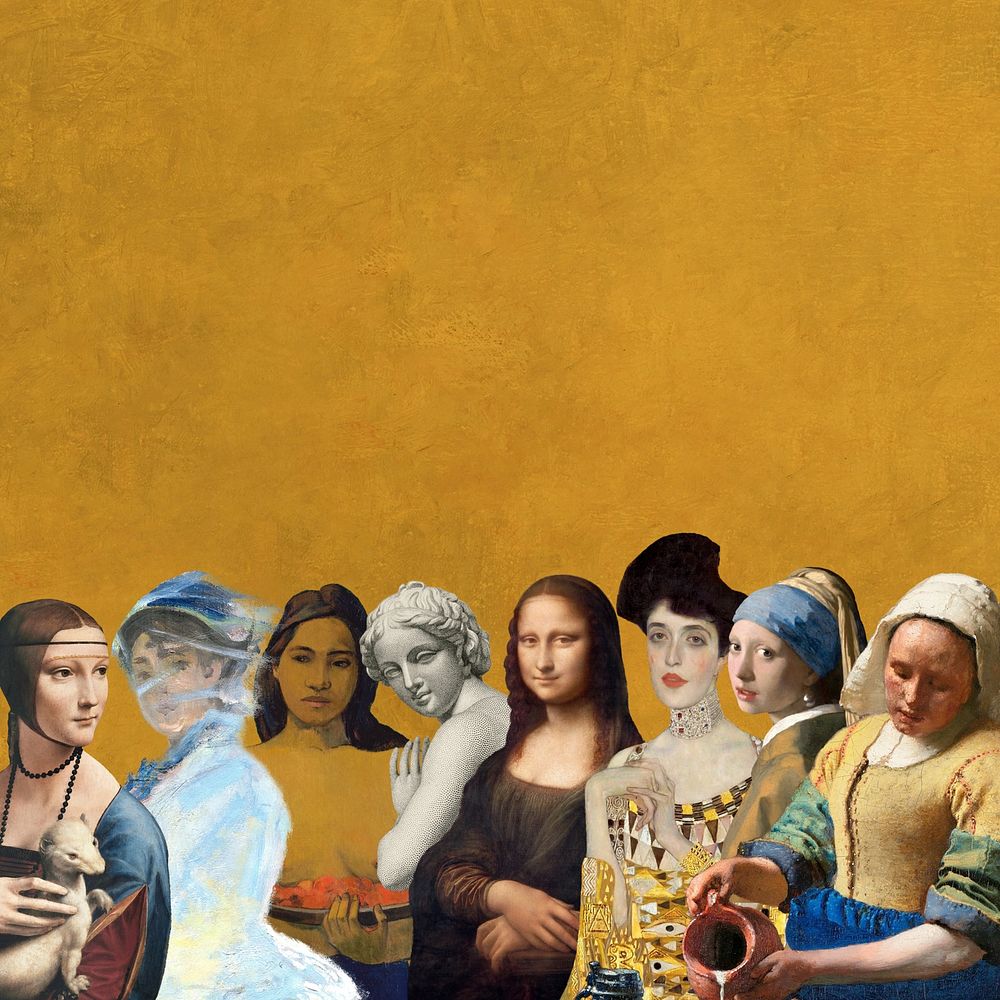 Madame Monet & famous women background, remixed by rawpixel