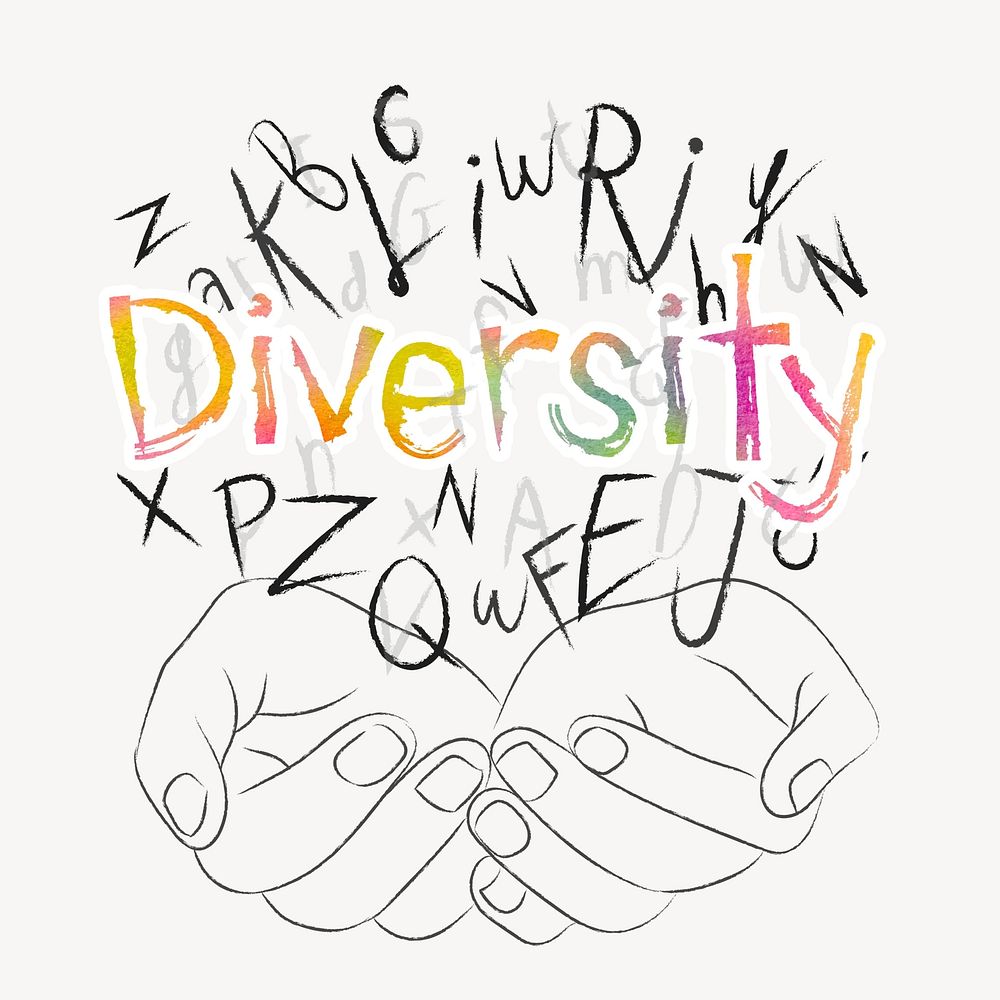 Diversity word typography, hands cupping | Premium Photo - rawpixel