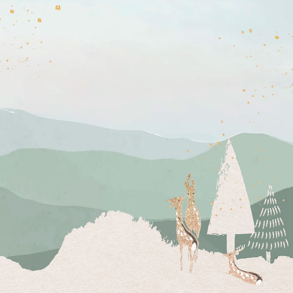 Green Christmas, winter illustration background