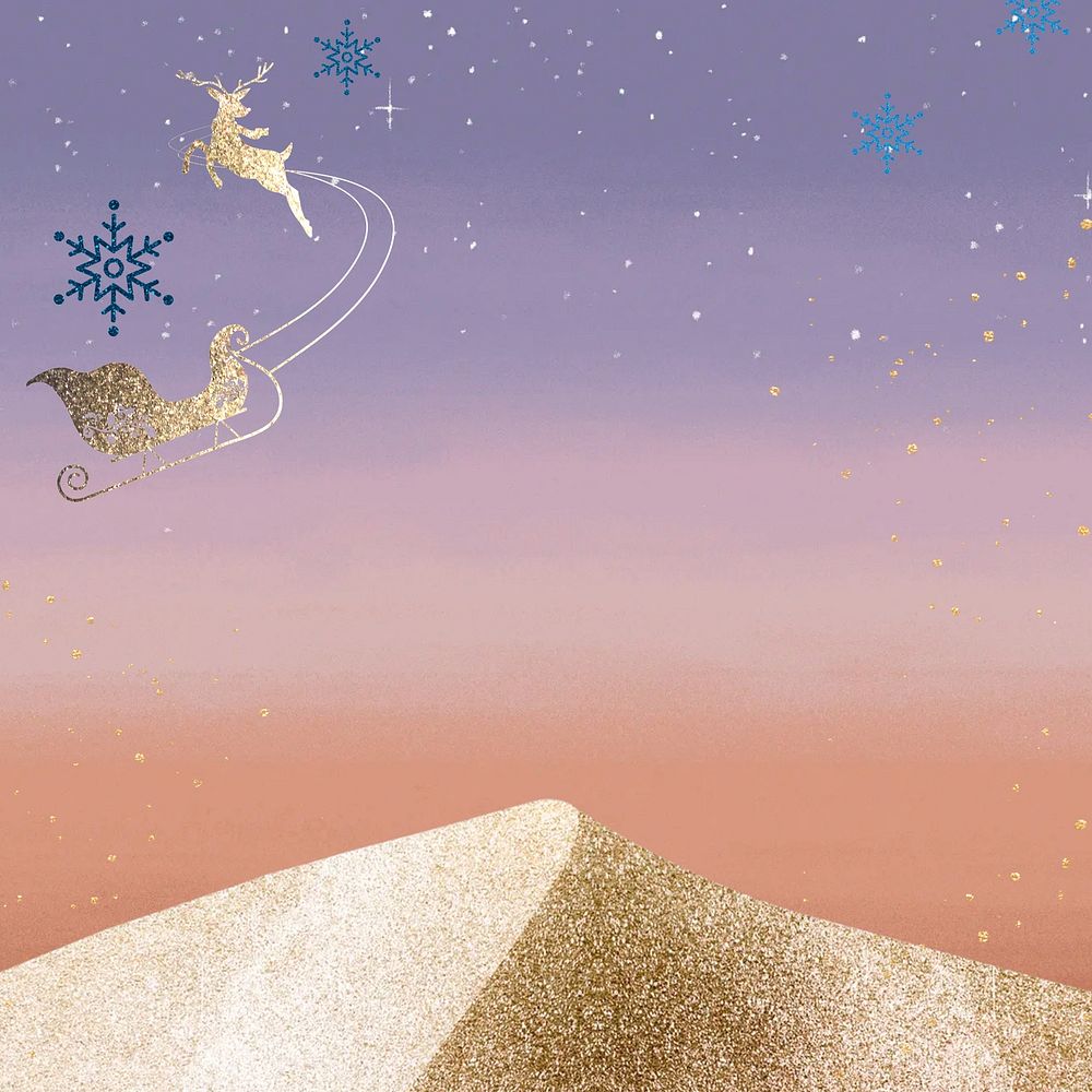 Aesthetic Christmas mountain illustration background