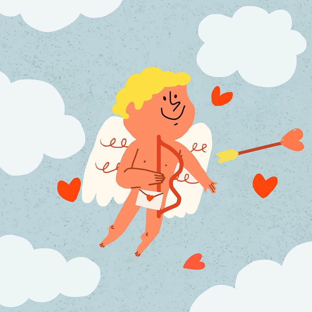 Cute cupid doodle illustration