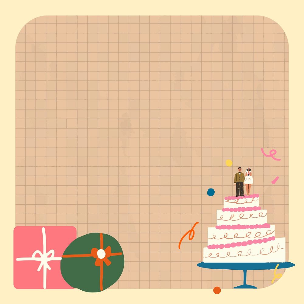Wedding cake doodle frame