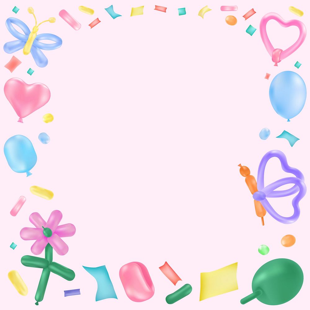 Balloon art frame, birthday design