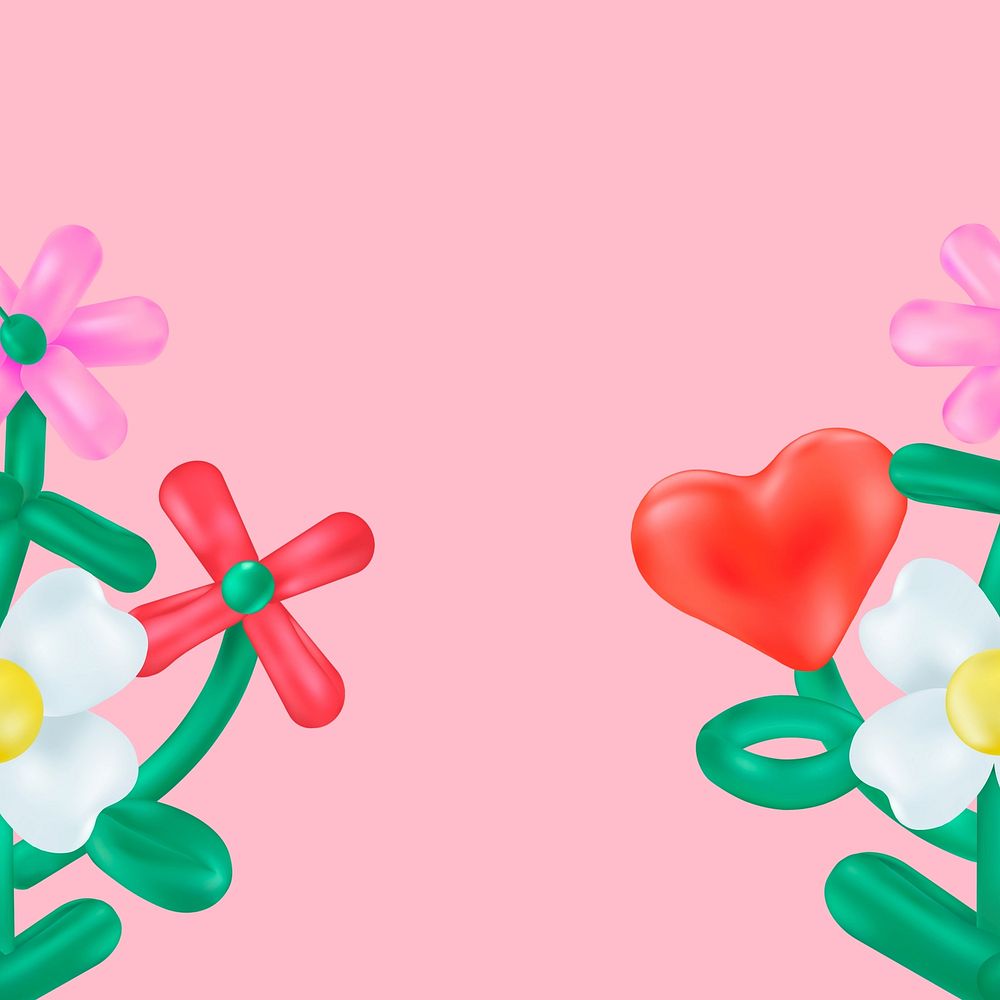 Flower balloon art cute design