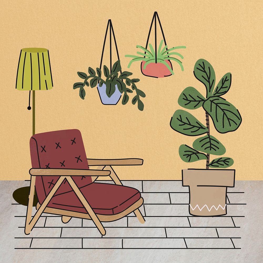 Aesthetic living space illustration
