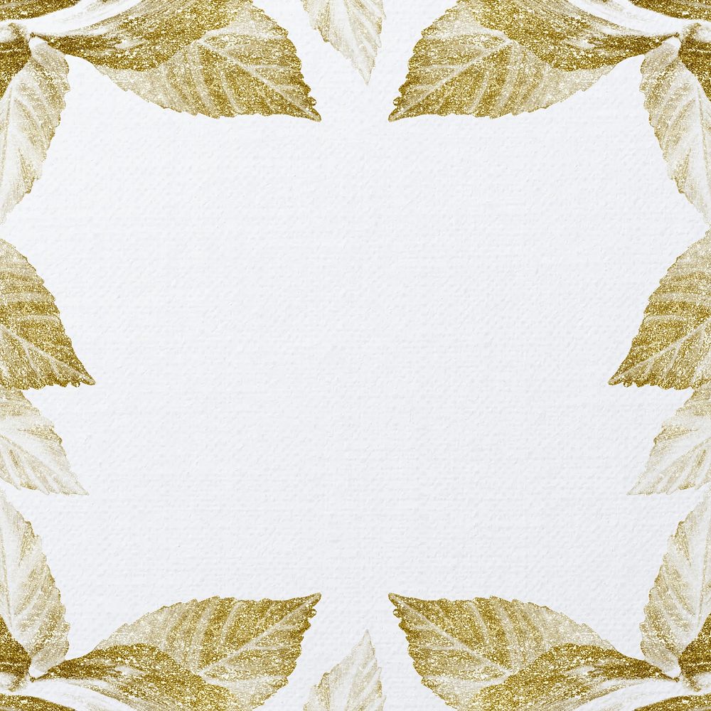 Gold leaf border background, white textured design