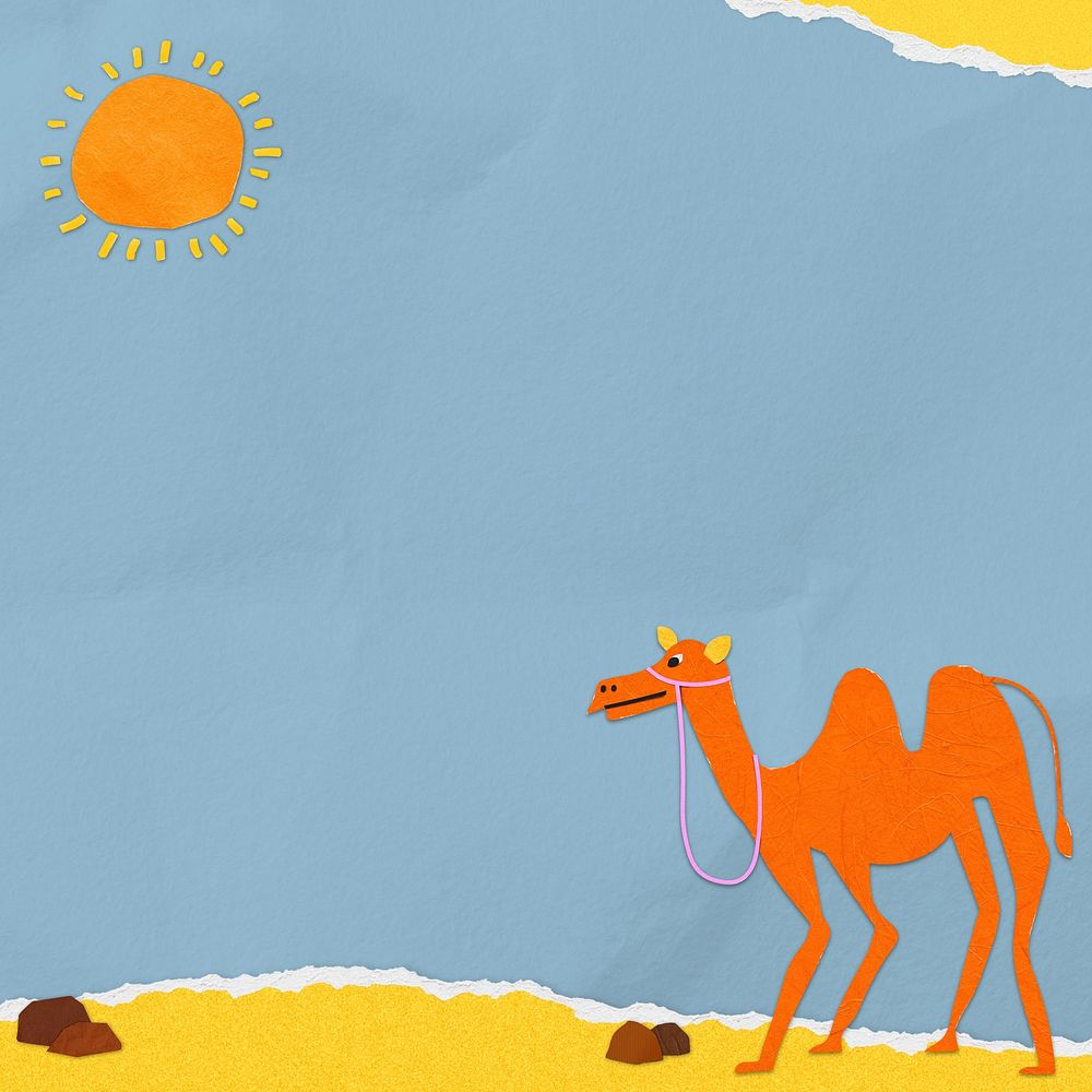 Camel paper craft background design