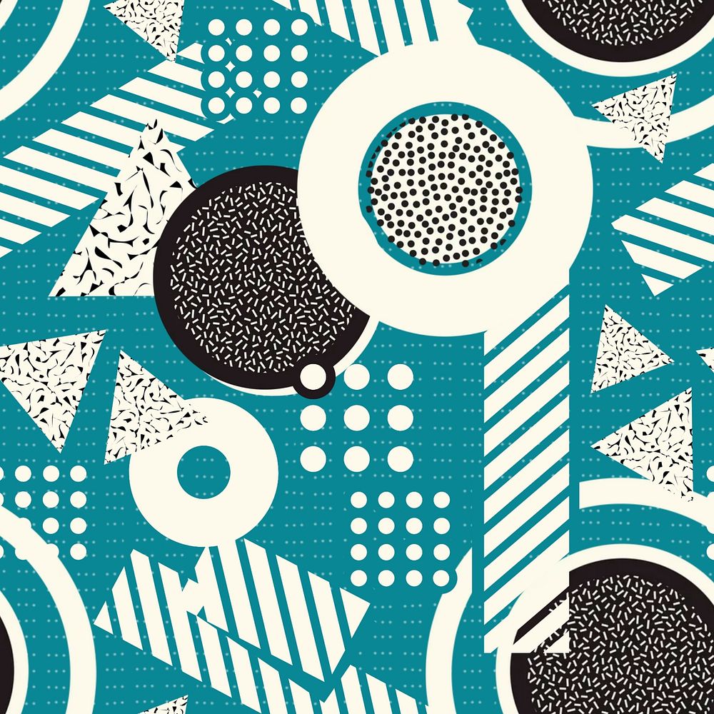 Retro geometric pattern background, blue  abstract design