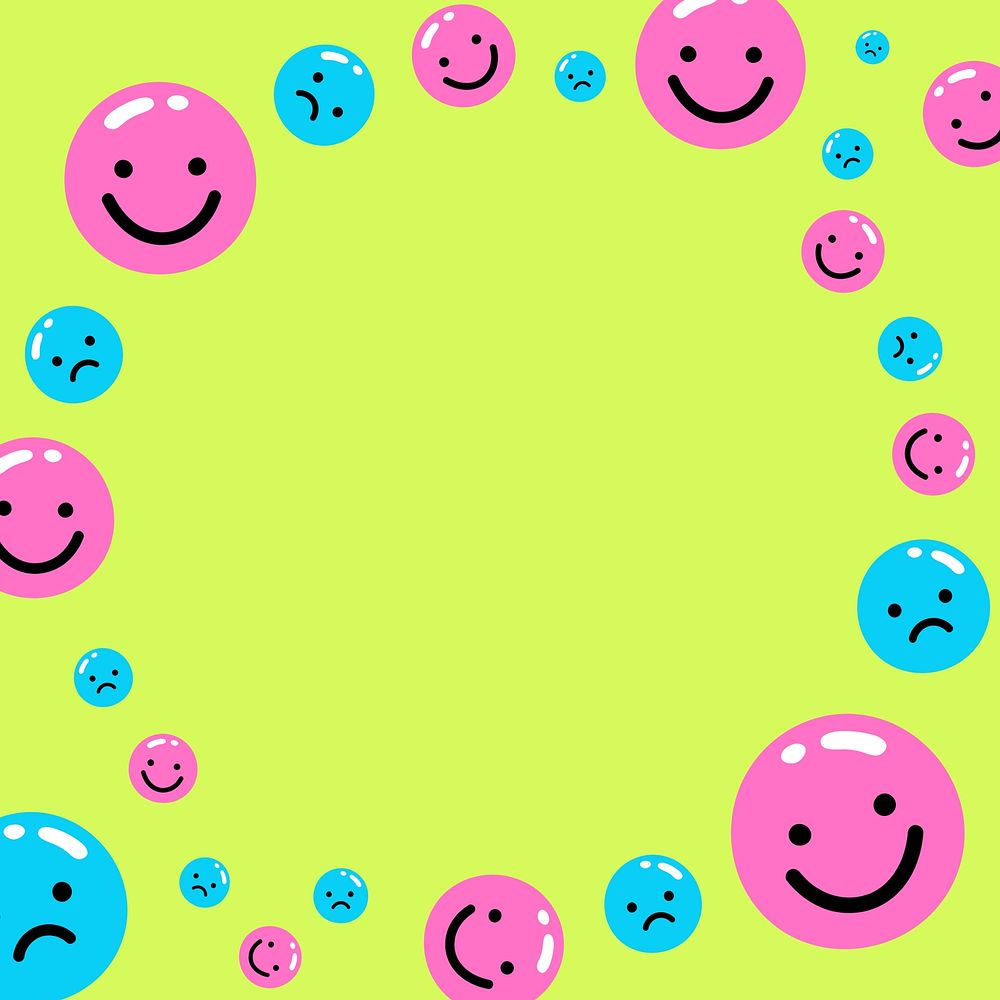 Colorful emoticon frame background