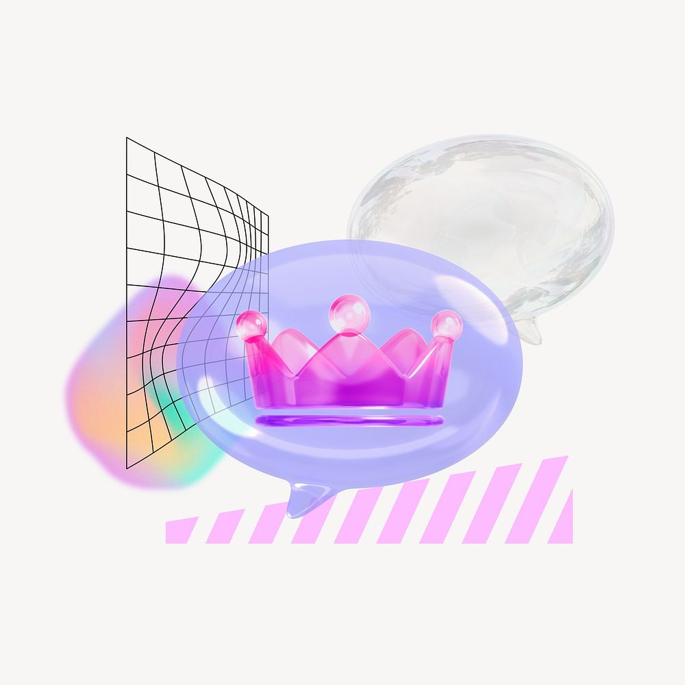 Crown ranking, creative 3D collage art