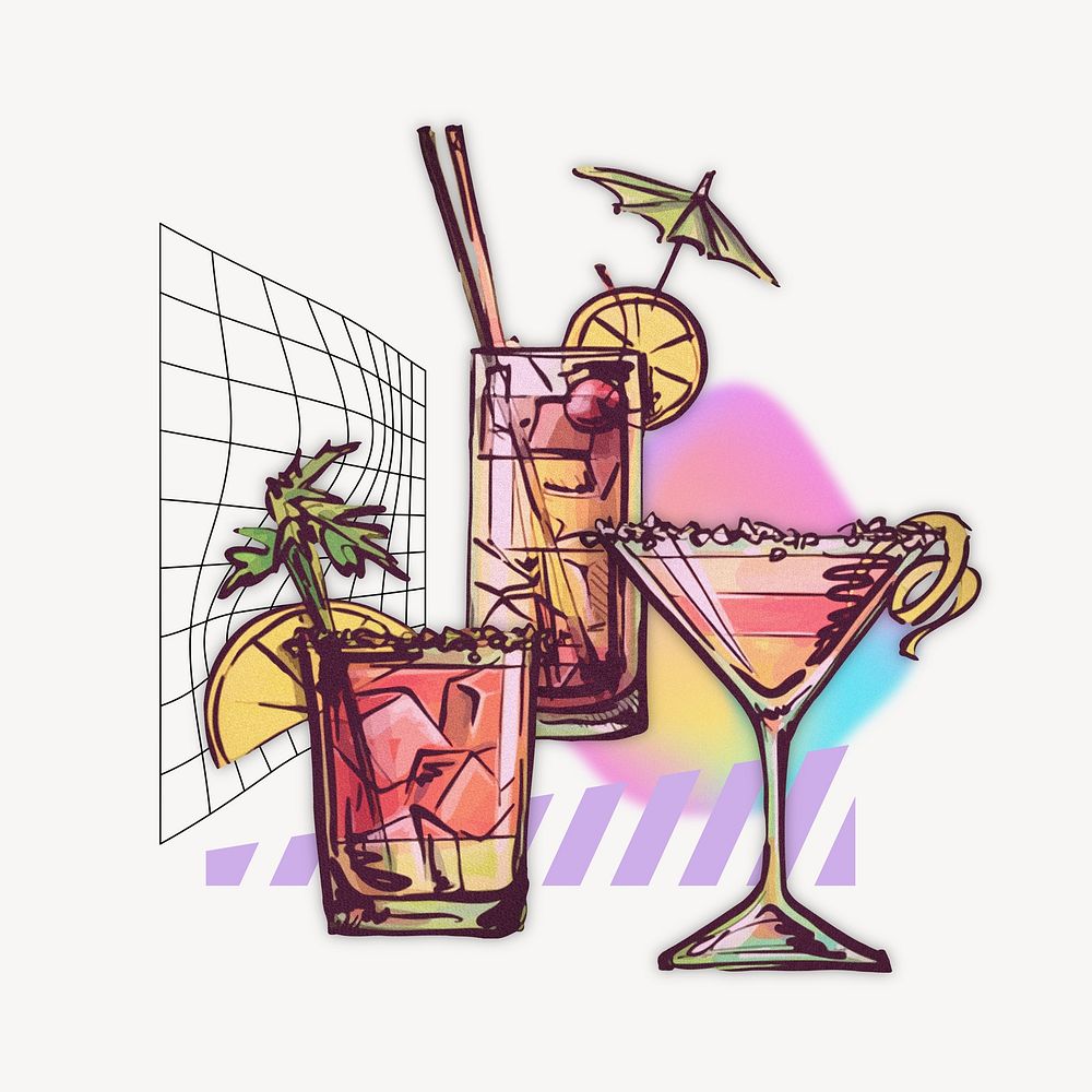 Tropical cocktails, creative Summer remix