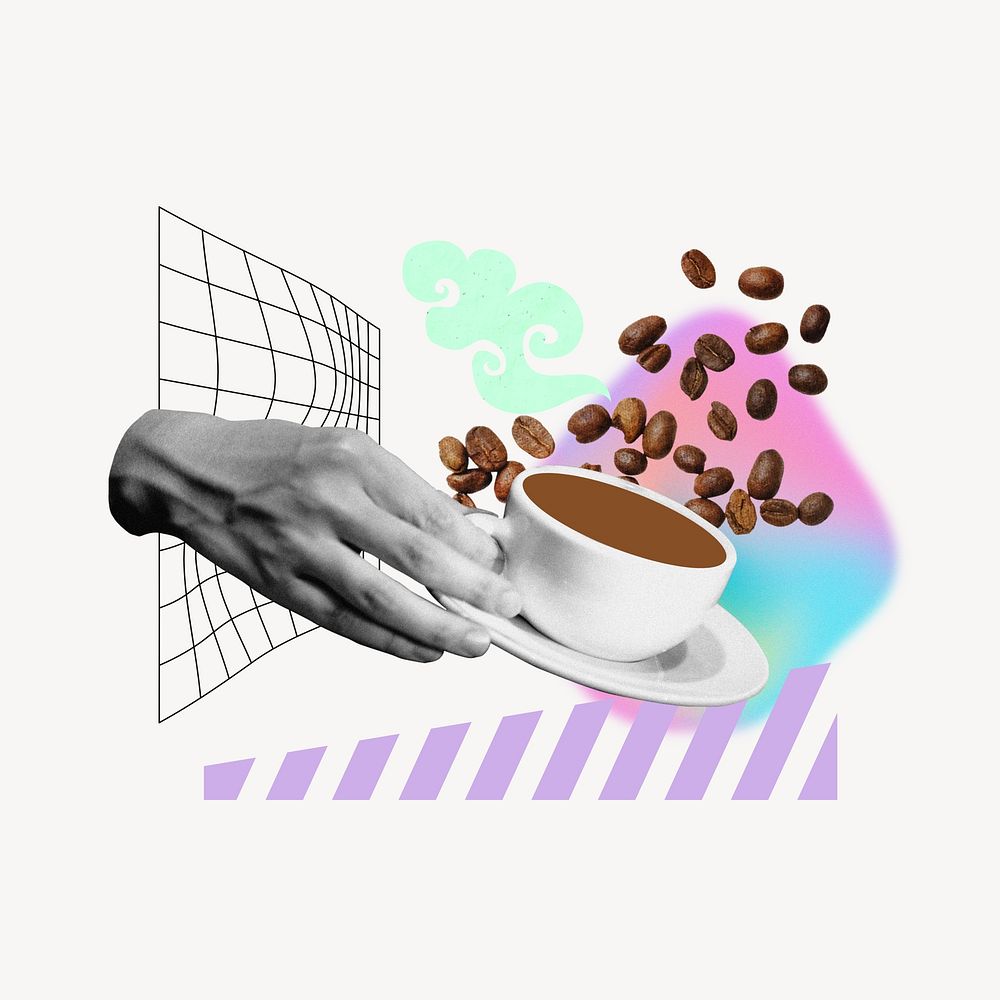 Morning coffee aesthetic, creative remix