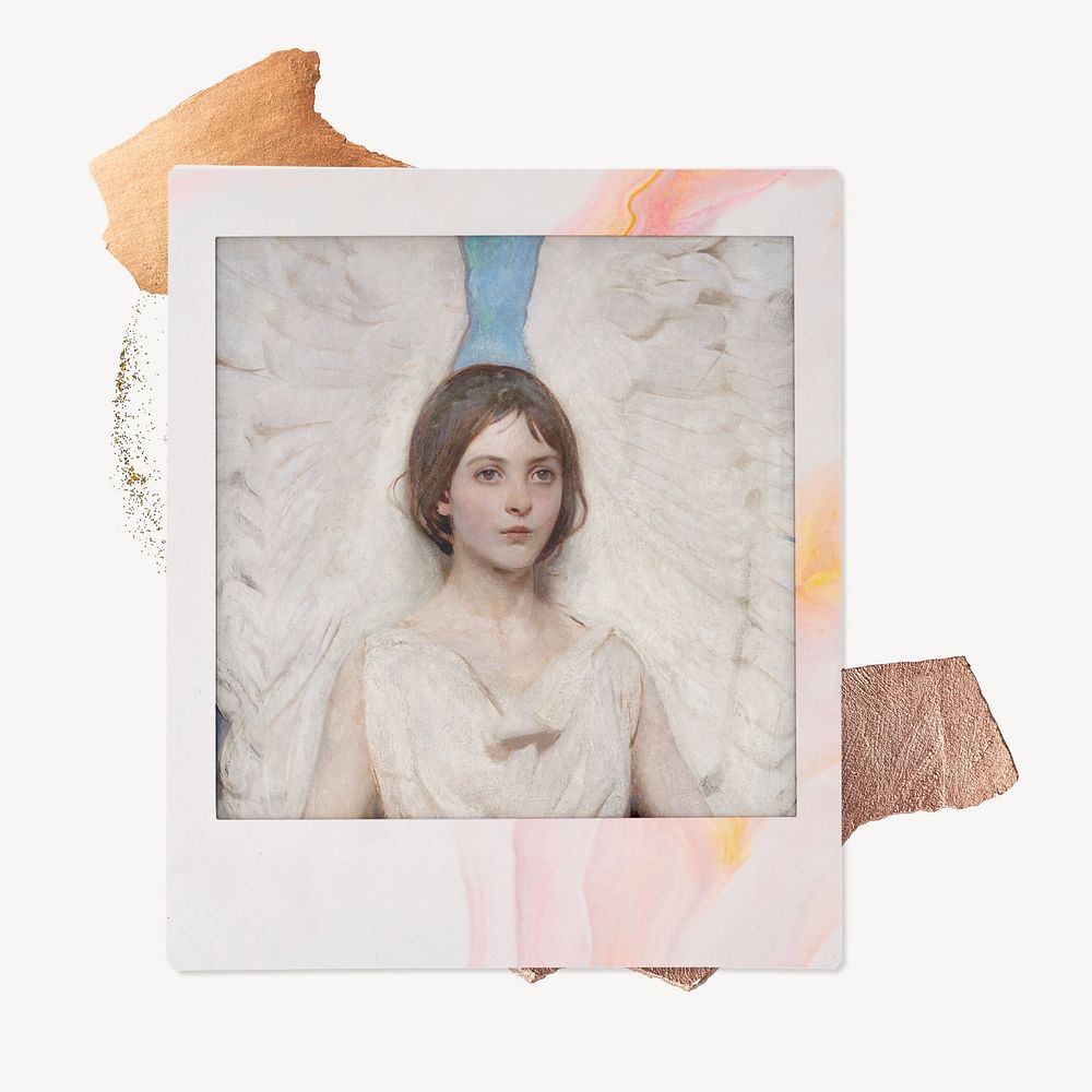 Angel by Abbott Handerson Thayer  instant film frame. Remixed by rawpixel.