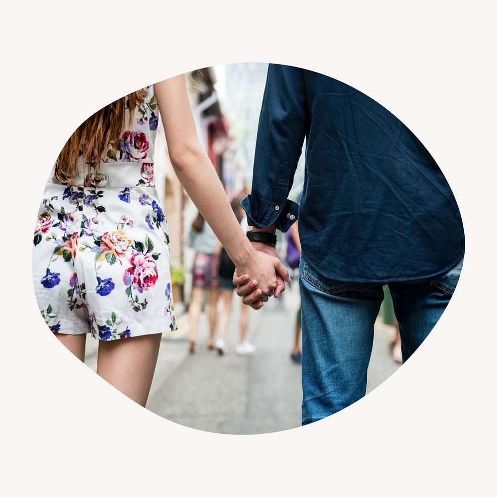 Couple dating badge isolated on white background