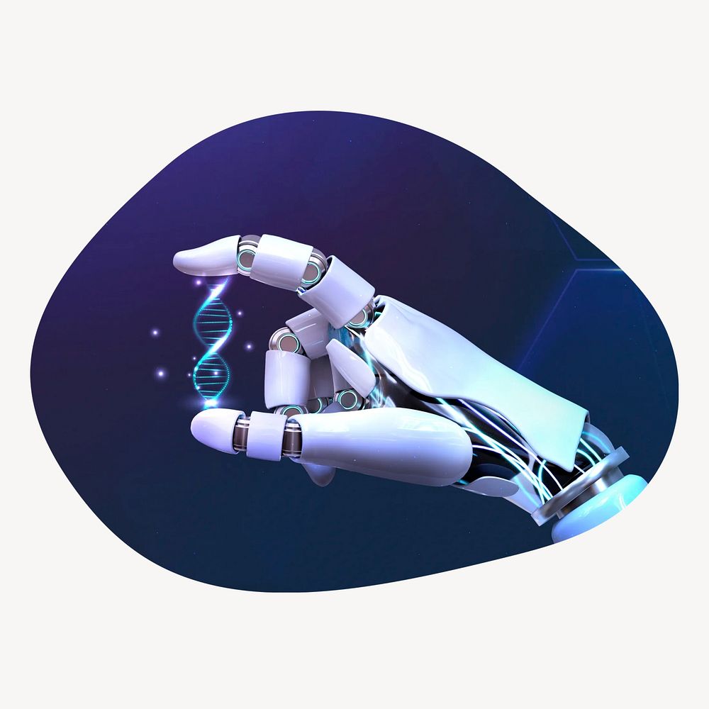 Biotechnology, AI badge isolated on white background