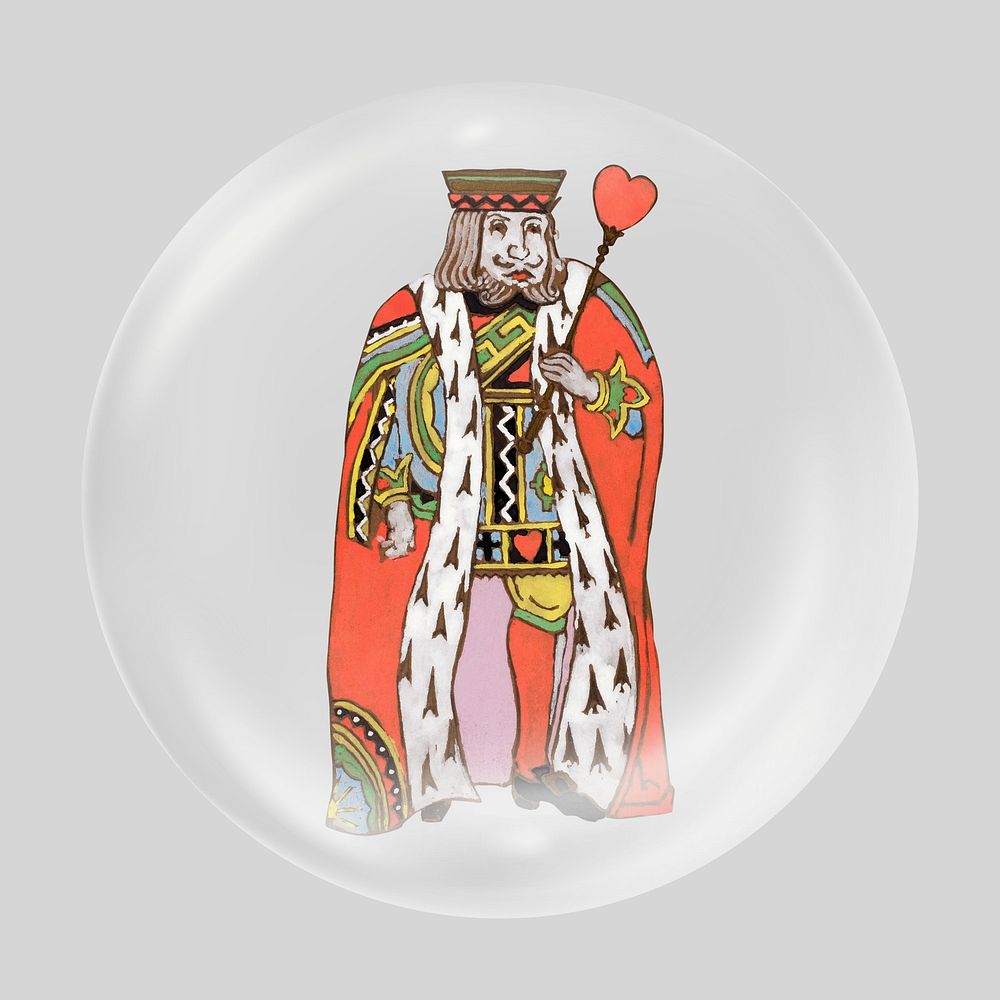 King of Hearts, Lewis Carroll&rsquo;s Alice&rsquo;s Adventures in Wonderland character in bubble. Remixed by rawpixel.