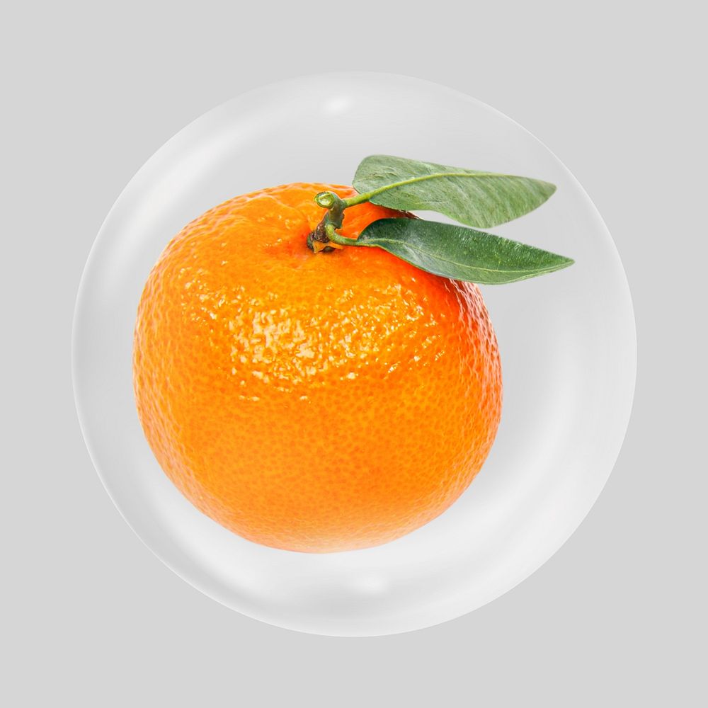 Orange, fresh fruit in bubble. Remixed by rawpixel.