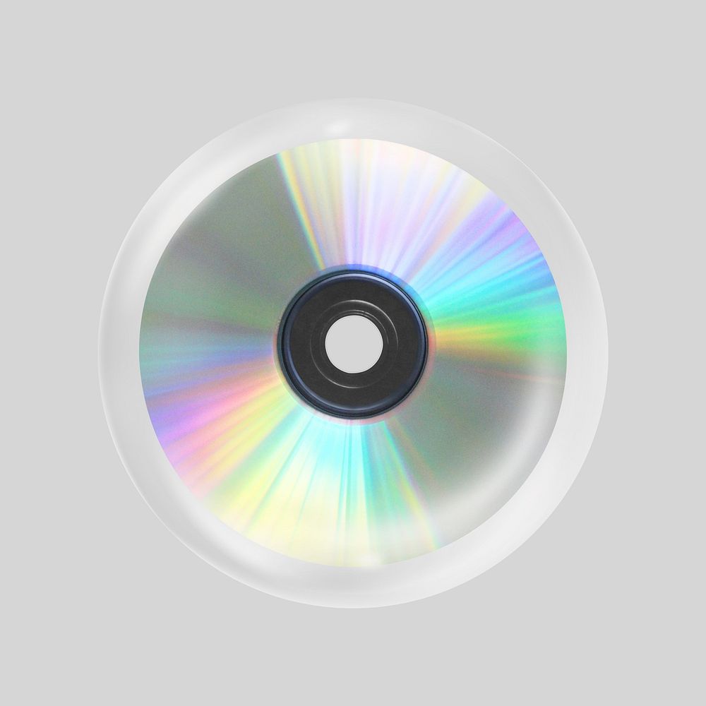 CD disk  in bubble. Remixed by rawpixel.