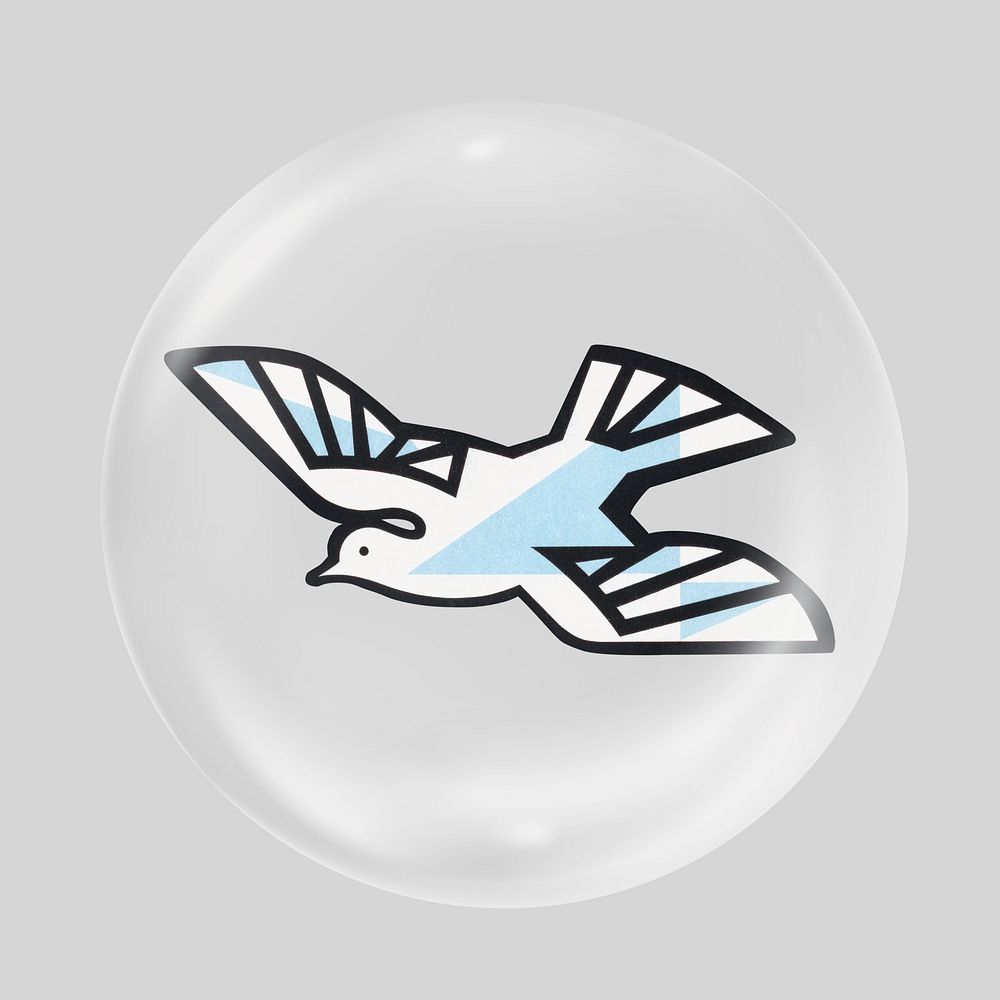 Flying dove in bubble. Remixed by rawpixel.