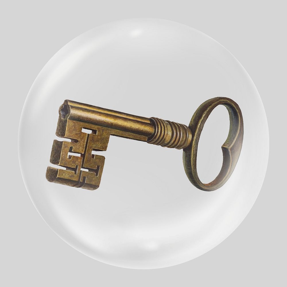 Vintage key in bubble