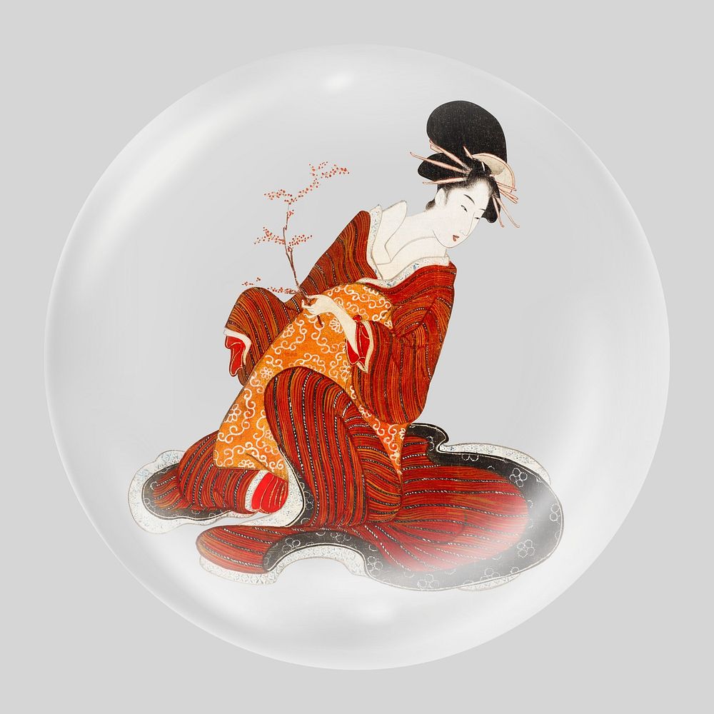 Ukiyo-e woman in bubble