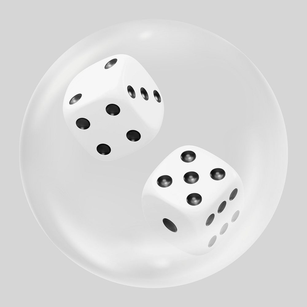 Rolling dice in bubble