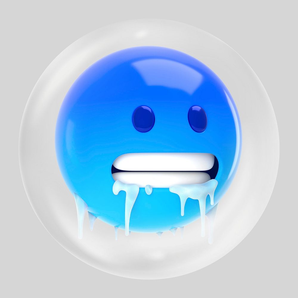 Freezing emoticon in bubble