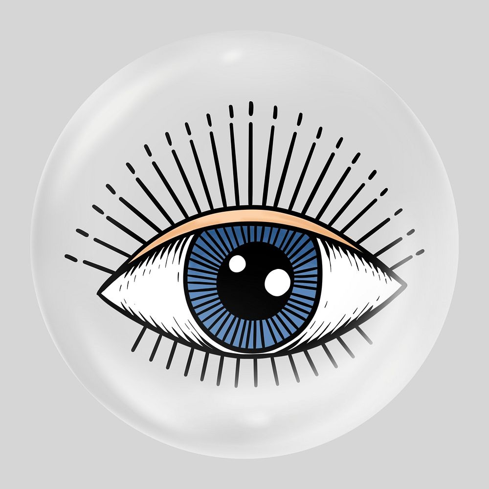 Eye illustration in bubble