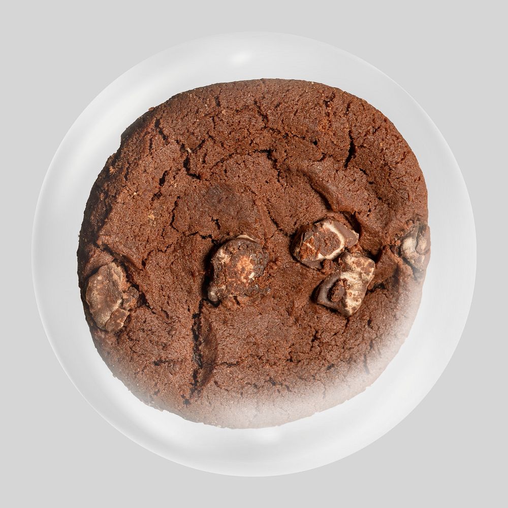 Double chocolate cookie bubble element, dessert clipart
