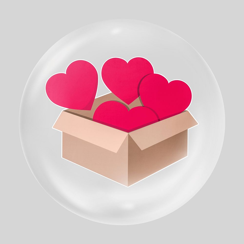 Love box clear bubble element design