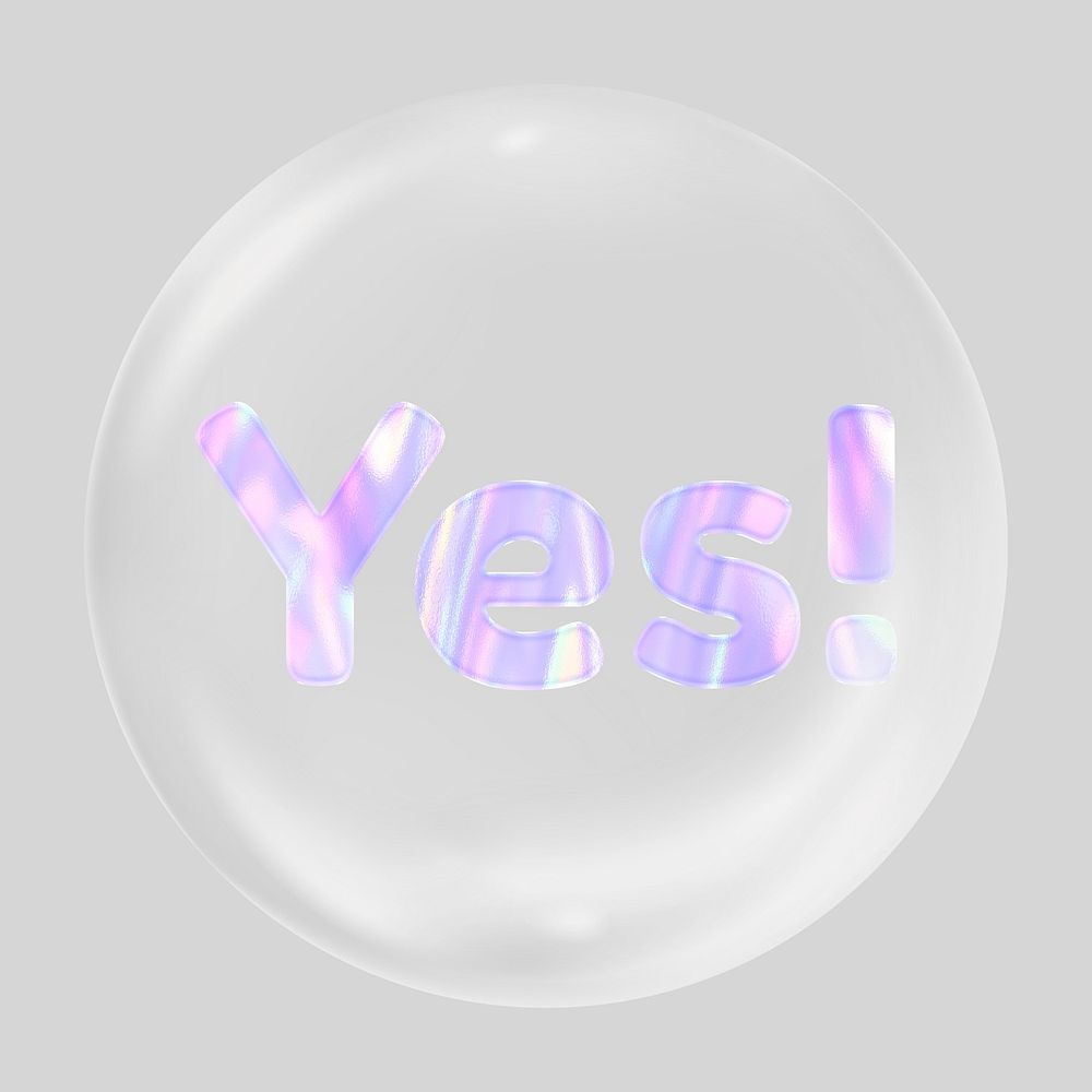 Yes word clear bubble element design