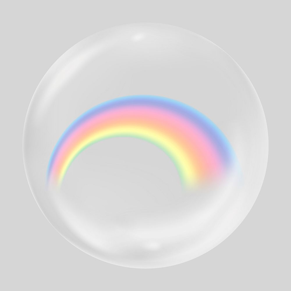 Gradient rainbow clear bubble element design