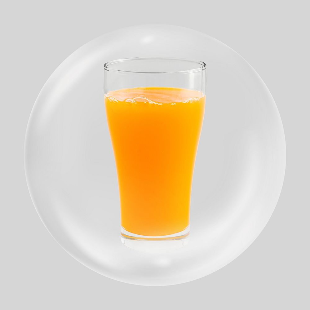 Orange juice clear bubble element design
